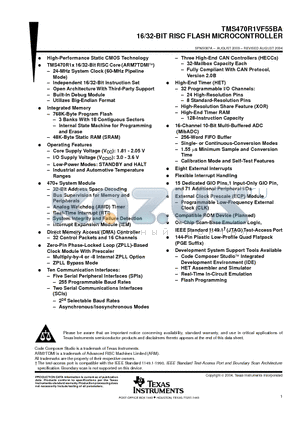 TMS470R1VF45BA datasheet - 16/32-BIT RISC FLASH MICROCONTROLLER