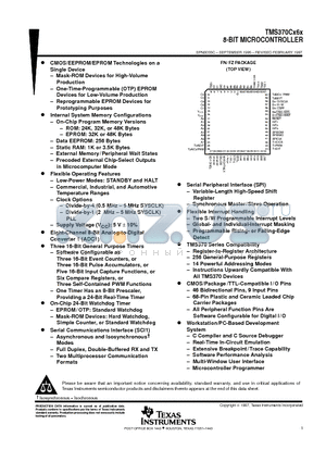 TMS77C82 datasheet - 8-BIT MICROCONTROLLER