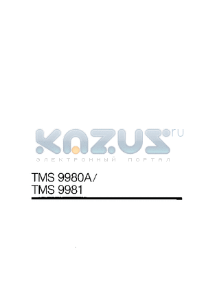 TMS9980 datasheet - SINGE-CHIP  16-BIT CENTRAL PROCESSING UNIT (CPU) WHICH HAS AN 8-BIT DATA BUS,ON-CHIP AND IS PACKAGED 40-PIN PACKAGE