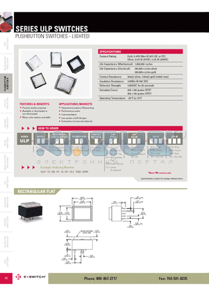 ULP22OAP1QSSCL1BLUBLU datasheet - PUSHBUTTON SWITCHES - LIGHTED