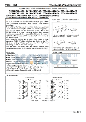 TC74HC4050AFI datasheet - TOSHIBA CMOS DIGITAL INTEGRATED CIRCUIT SILICON MONOLITHIC