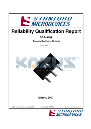 SGA-9189 datasheet - Reliability Qualification Report