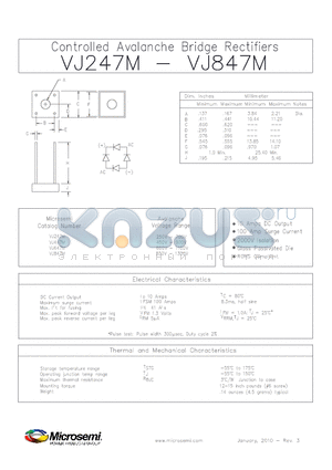 VJ647M datasheet - Controlled Avalanche Bridge Rectifiers