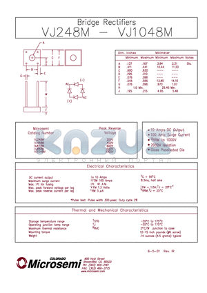 VJ648M datasheet - Bridge Rectifiers