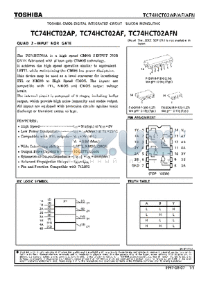 TC74HCT02AFN datasheet - QUAD 2-INPUT NOR GATE