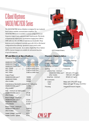 VKC7936G datasheet - C-Band Klystrons