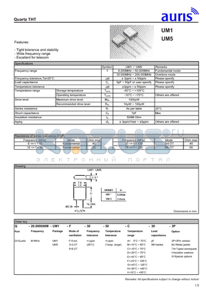 UM1 datasheet - Quartz THT