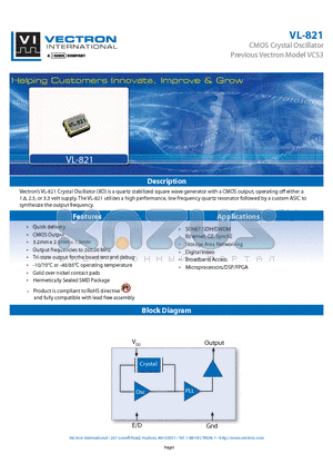 VL-821_11 datasheet - CMOS Crystal Oscillator