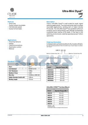 UM2376 datasheet - Ultra-Mini Dyad