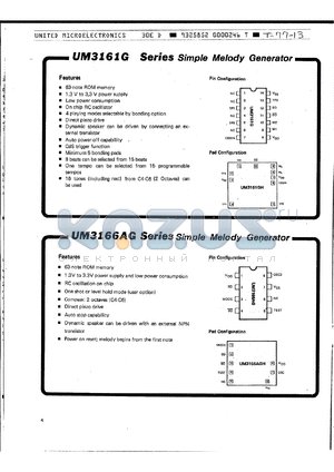 UM3161G datasheet - Simple Melody Generator