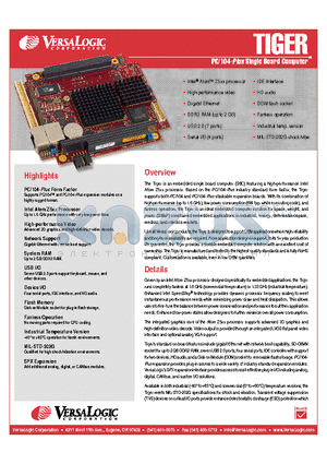 VL-EPM-24EU datasheet - PC/104 -Plus Single Board Computer