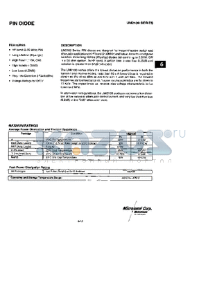 UM2106 datasheet - PIN DIODE