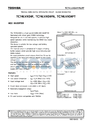 TC74LVX04 datasheet - HEX INVERTER