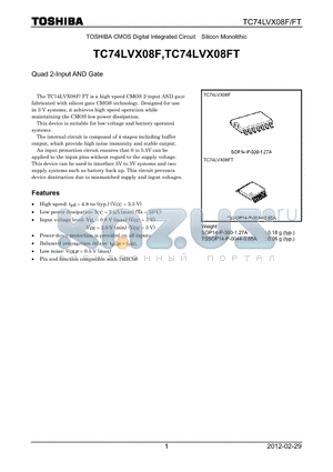 TC74LVX08FT_12 datasheet - Quad 2-Input AND Gate