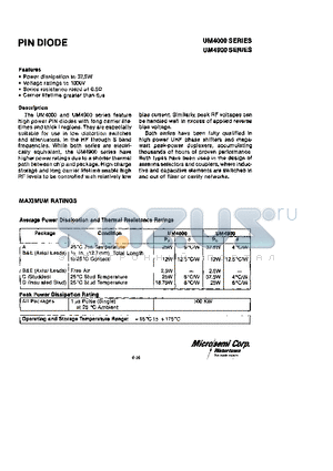 UM4001 datasheet - PIN DIODE