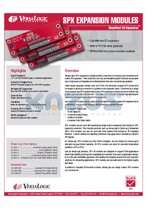 VL-SPX-5 datasheet - Simplified I/O Expansion