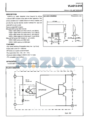 VLA513-01R datasheet - HYBRID IC DRIVER FOR IGBT MODULES