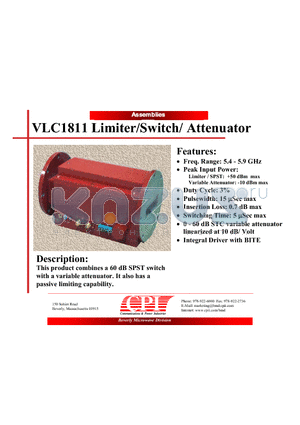 VLC1811 datasheet - Limiter/Switch/ Attenuator