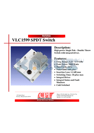 VLC1599 datasheet - SPDT Switch