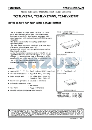 TC74LVX374F datasheet - OCTAL D-TYPE FLIP FLOP WITH 3-STATE OUTPUT