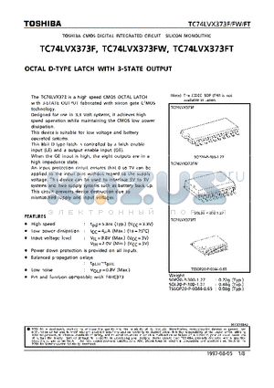 TC74LVX373FT datasheet - OCTAL D-TYPE LATCH WITH 3-TATE OUTPUT