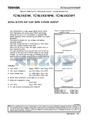 TC74LVX374FW datasheet - OCTAL D-TYPE FLIP FLOP WITH 3-STATE OUTPUT