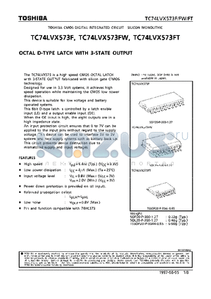 TC74LVX573F datasheet - OCTAL D-TYPE LATCH WITH 3-STATE OUTPUT