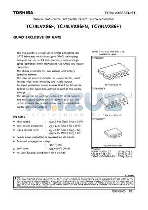 TC74LVX86FN datasheet - QUAD EXCLUSIVE OR GATE