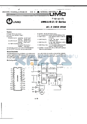 UM6116-3L datasheet - 2K x 8 CMOS SRAM