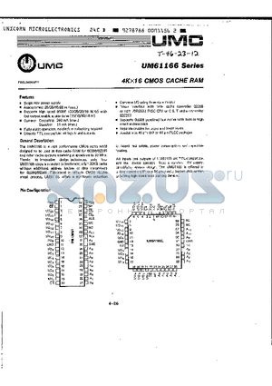 UM61166-35 datasheet - 4K x 16 CMOS CACHE RAM