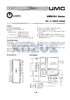 UM6264K-12 datasheet - 8K x 8 CMOS SRAM