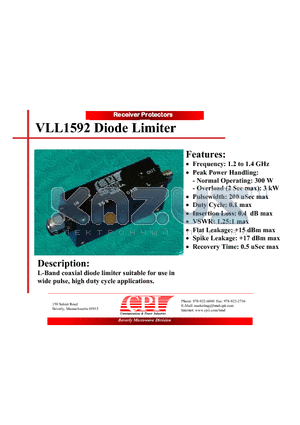 VLL1592 datasheet - Diode Limiter