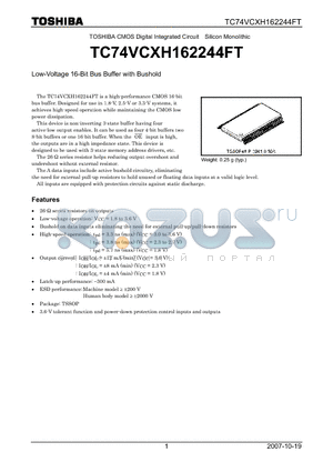 TC74VCXH162244FT datasheet - Low-Voltage 16-Bit Bus Buffer with Bushold