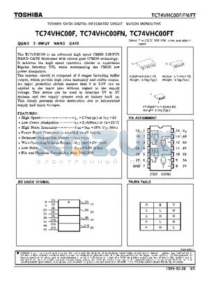 TC74VHC00F datasheet - QUAD 2-INPUT NAND GATE
