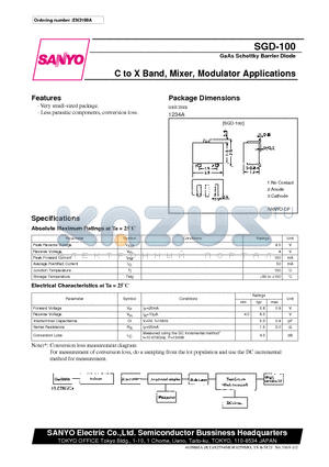 SGD-100 datasheet - C to X Band, Mixer, Modulator Applications