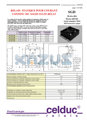 SGD15100 datasheet - DC SOLID STATE RELAY