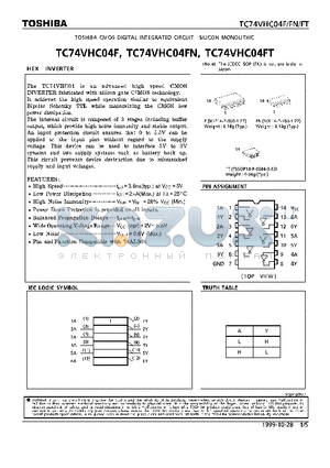 TC74VHC04 datasheet - HEX INVERTER