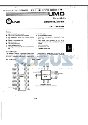 UM6845EA datasheet - CRT CONTROLLER
