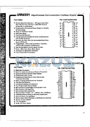 UM68681 datasheet - Asynchronous Communication Interface Adapter