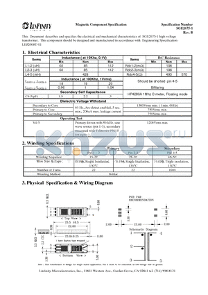 SGE2675-1 datasheet - high voltage transformer