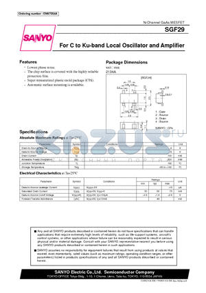 SGF29 datasheet - For C to Ku-band Local Oscillator and Amplifier