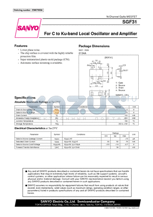 SGF31 datasheet - For C to Ku-band Local Oscillator and Amplifier