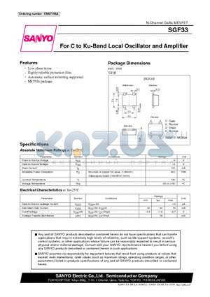 SGF33 datasheet - For C to Ku-Band Local Oscillator and Amplifier