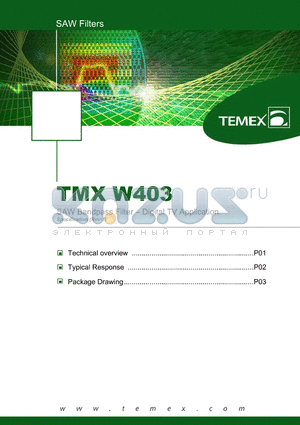 TMXW403 datasheet - SAW Bandpass Filter - DVB-C