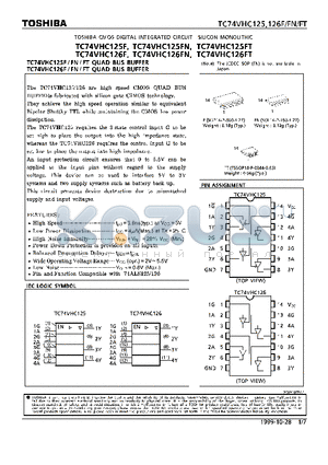 TC74VHC125FT datasheet - QUAD BUS BUFFER