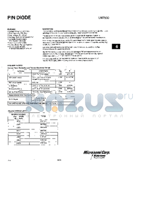 UM7514 datasheet - PIN DIODE