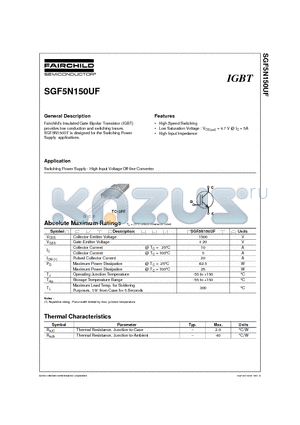 SGF5N150UF datasheet - General Description