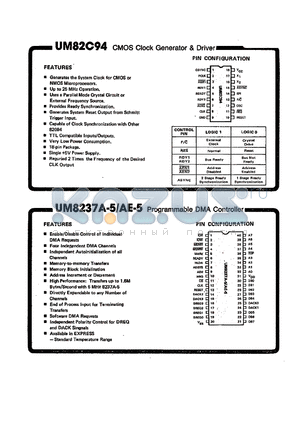 UM82C94 datasheet - CMOS CLOCK GENERATOR & DRIVER