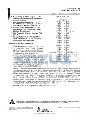 SN74LVC161284DLR datasheet - 19-BIT BUS INTERFACE