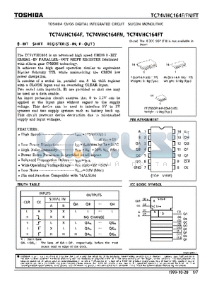 TC74VHC164F datasheet - 8-BIT SHIFT REGISTER